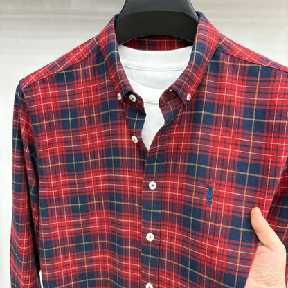 Luxury Brand Embroidery 100% Cotton Long Sleeved Shirt Men's New Shirt Men's Casual Loose Top Business Men