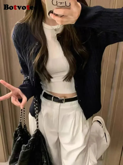 Botvotee Summer White Jeans for Women Wide Leg High Waisted Straight Denim Pants Elegant Casual Female Jeans