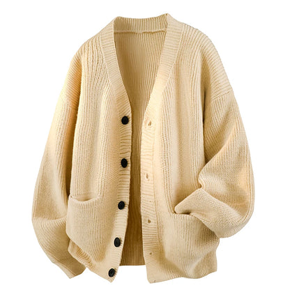 Men's Autumn and Winter Outdoor Comfortable Windproof Warm Cardigan Sweater Fashion Trend Versatile Knitted Warm Casual Jacket