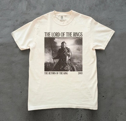 Printed pattern, casual short sleeved T-shirt for daily wear, King's Return T-shirt, Lord of the Rings T-shirt