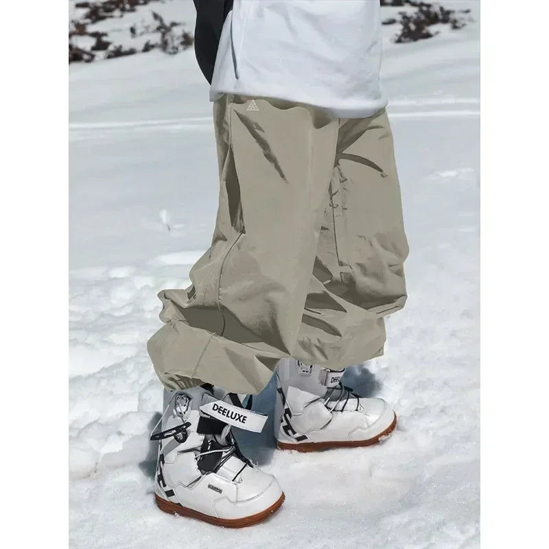 Fashion Single Board Ski Pants Casual Track High Waist Wide Pants Waterproof Wear Resistant Professional Double Board Ski Pants