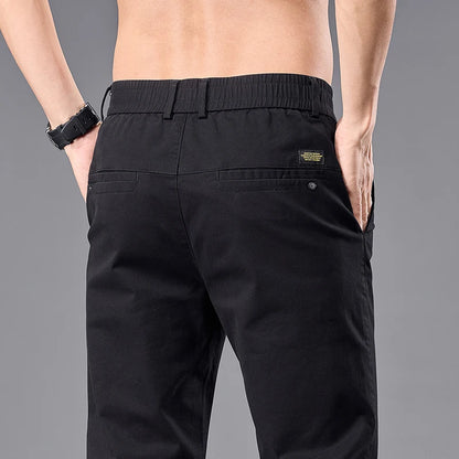 Business Straight Ice Silk Casual Pants Men Spring Summer Thin Breathable Fashion Trousers Classic Men's Clothing Luxury Pants