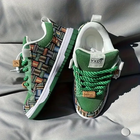 Green Large Size Casual Shoes Versatile And Niche Low-Top Durable Board Shoes for Men And Women Trendy And Fashionable Canvas S