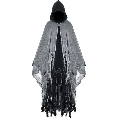 Grim Reaper Costume Cloak with Hood Dune Costume Medieval Renaissance Cloak Halloween Witch Wizard Vampire Cape Party Cosplay