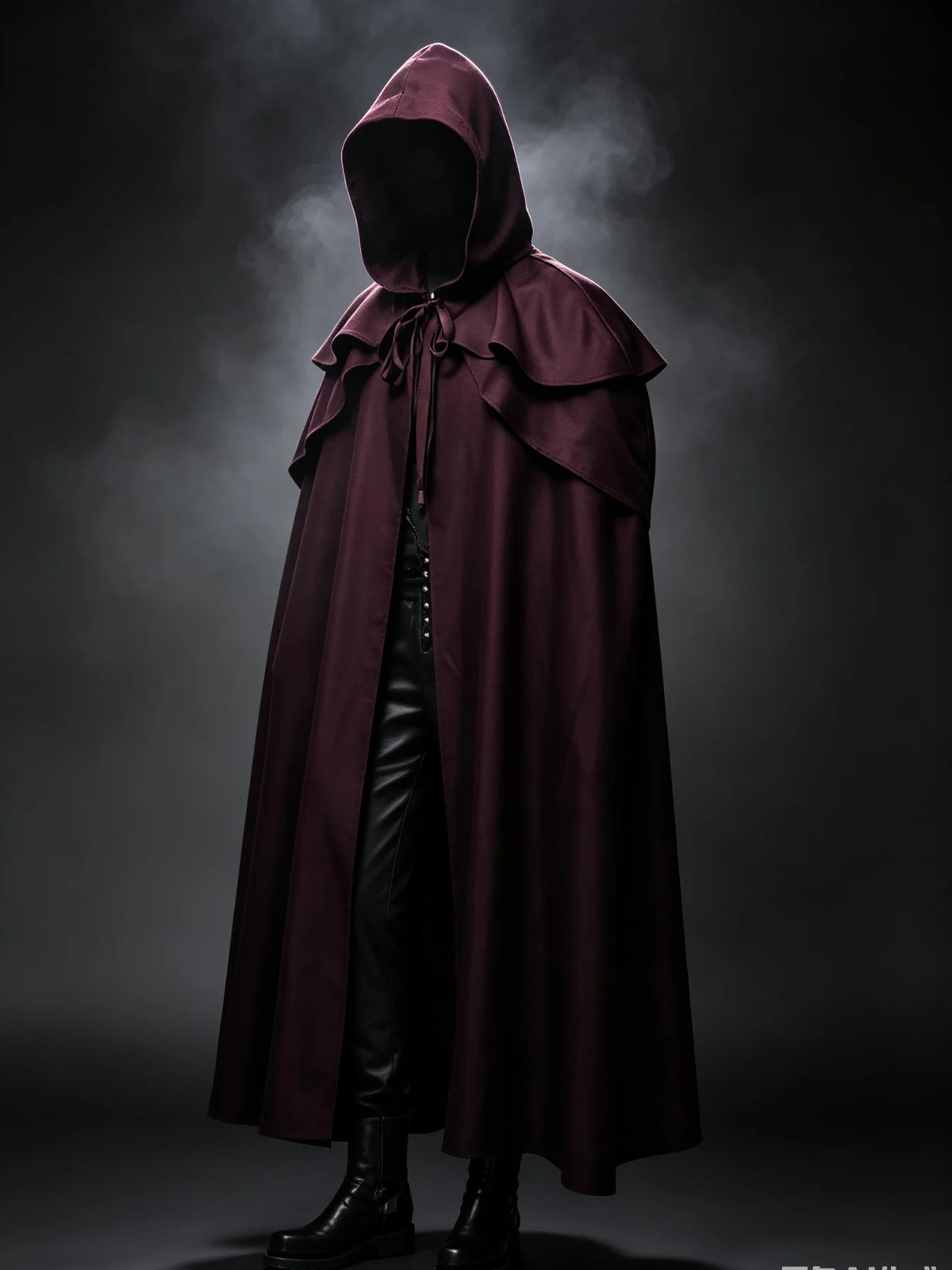 Medieval Vintage Hooded Long Cos Cloak, Dark Green Double Lapel Tie Cape, Unisex Ranger Hunter Wizard Role Play Costume, Retro Gothic Cosplay Coat