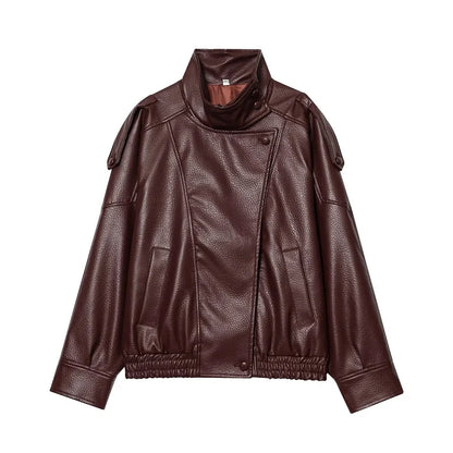 MUJER Faux Leather Jackets for Women Oversize Women's Bomber Jacket Fashion Winter Womens Coats Outerwears Demi-season Jackets