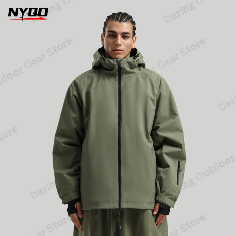 New Unisex Solid Cargo Ski Suit Waterproof Breathable Windproof Snowboard Jacket Professional Winter Outdoor Couple Snowsuit