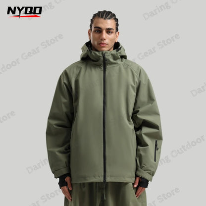 New Unisex Solid Cargo Ski Suit Waterproof Breathable Windproof Snowboard Jacket Professional Winter Outdoor Couple Snowsuit