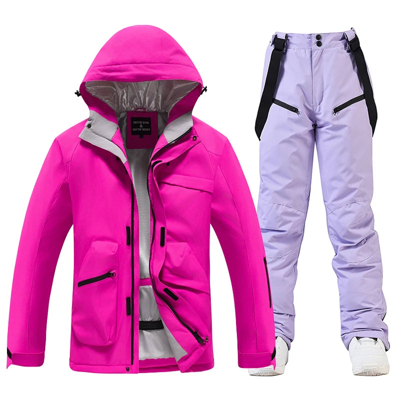 New, Men's and Women's Ski Suit Sets, Waterproof, Snow Costume, Ski Jacket and Pant Set, Outdoor Clothing, Snowboarding, Overall