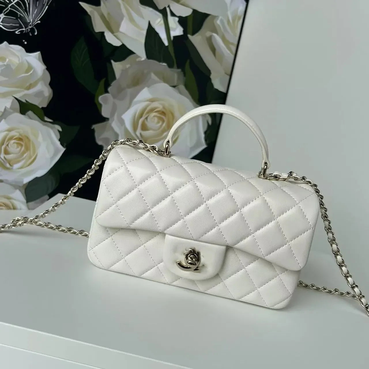 Channeled Bag Women designer makeup bag High Quality Sheepskin Diamond Lattice Handle Vanity Box Tote Bags Crossbody Shoulder Co