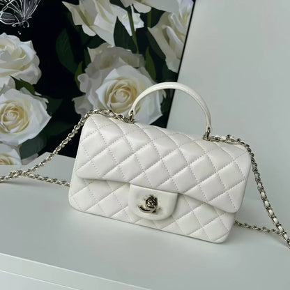 Channeled Bag Women designer makeup bag High Quality Sheepskin Diamond Lattice Handle Vanity Box Tote Bags Crossbody Shoulder Co