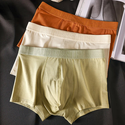 3PCS/Pack 100% Cotton Antibacterial Boxers Hombre Double-layer Breathable Hygroscopic U Pouch Underwear Fashion Men's Panties