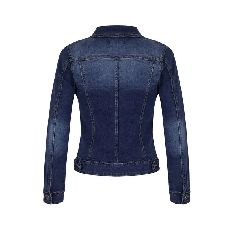 2024 New Short Denim Jackets Women autumn Wash Long Sleeve Vintage Casual Jean Jacket Bomber Denim Coat ladies jacket outerwear