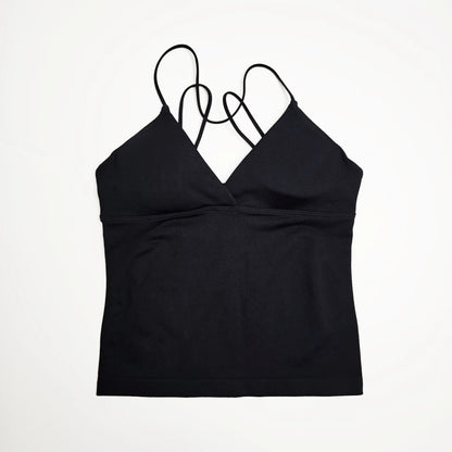 NCLAGEN Vision Twist Front Longline Top Women's Seamless Thin Straps Yoga Gym Workout Vest Running Tank Tops Fitness Clothing