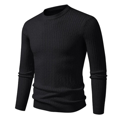 New Men's Crew Neck Sweaters Long Sleeve Lightweight Knit Dress Pullover Sweaters Casual outwear Twist Patterned Cable Sweaters