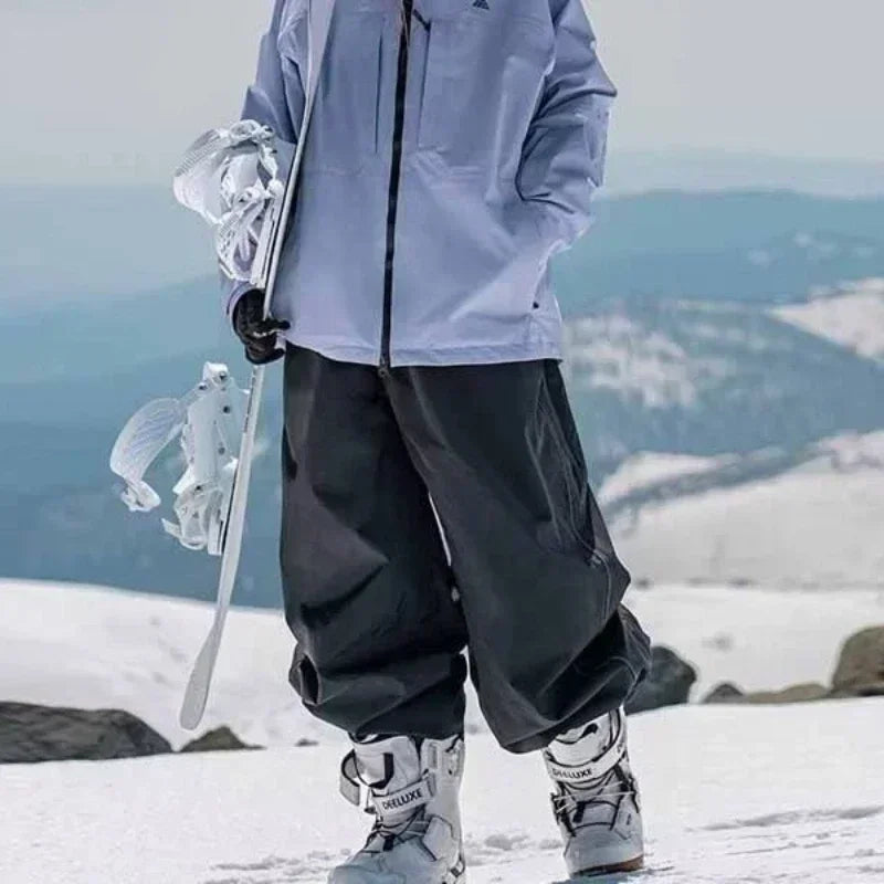 Fashion Single Board Ski Pants Casual Track High Waist Wide Pants Waterproof Wear Resistant Professional Double Board Ski Pants