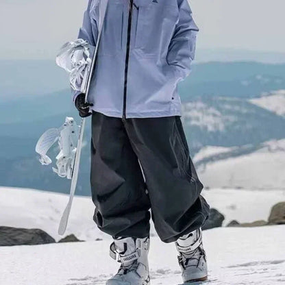 Fashion Single Board Ski Pants Casual Track High Waist Wide Pants Waterproof Wear Resistant Professional Double Board Ski Pants