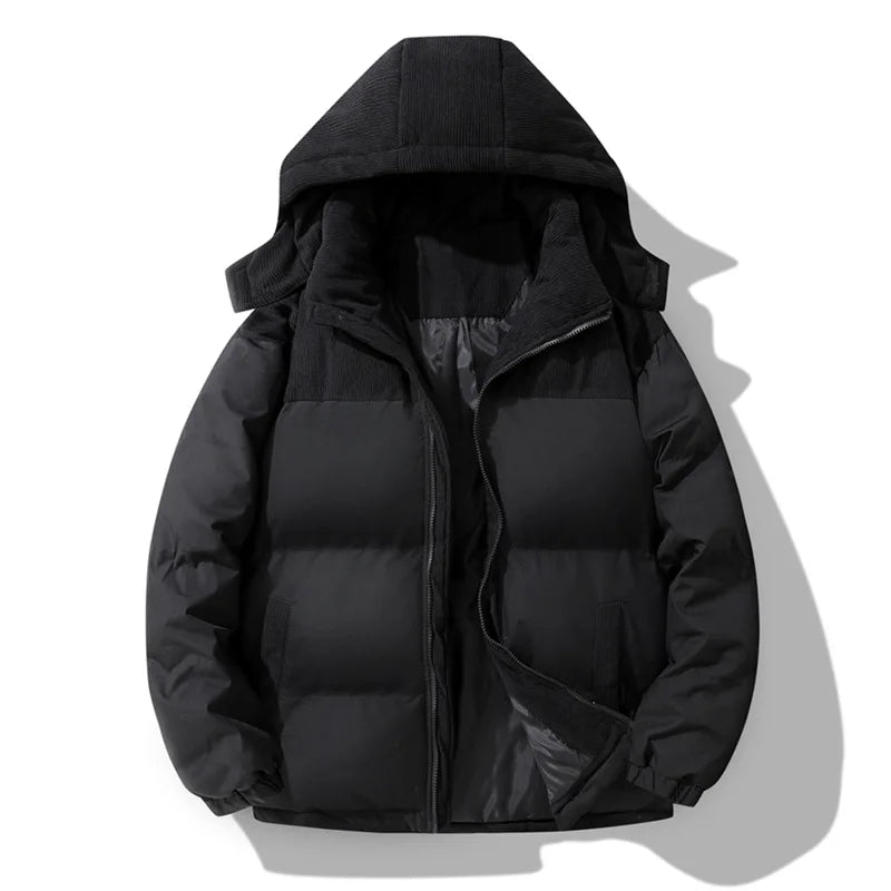 Corduroy Padded Jacket Men's Winter Trend Loose Color Matching Padded Jacket Men's Jacket Men Jacket Winter Jacket Men