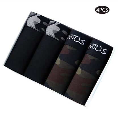 4pcs print Boxer's man underwear sexy soft cotton underpants men boxer briefs shorts BONITOS Brand High Quality