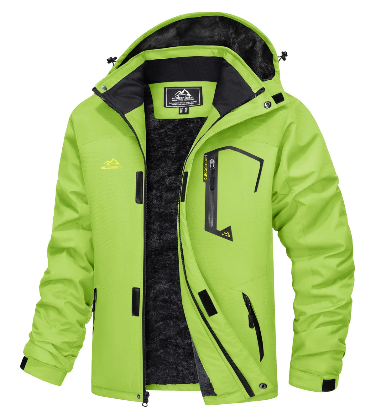 Men's Water-Resistant Ski Jacket Winter Fleece Lined Snow Coat Warm Windproof Outdoor Jacket