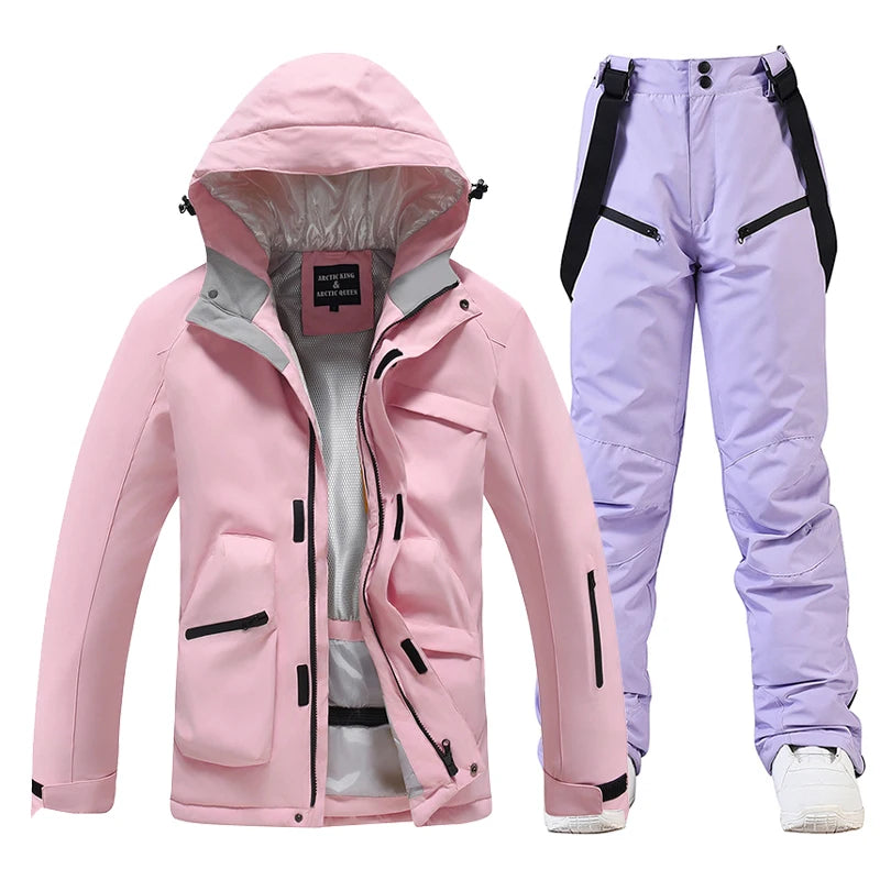 New, Men's and Women's Ski Suit Sets, Waterproof, Snow Costume, Ski Jacket and Pant Set, Outdoor Clothing, Snowboarding, Overall