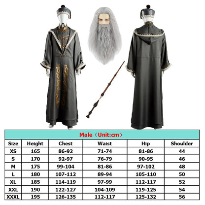 Disguise Dumble Cosplay Dore Costume Albus Men Wizard Robe Belt Beard Hat Wig Magic Clothing Set Outfits Halloween Carnival Suit