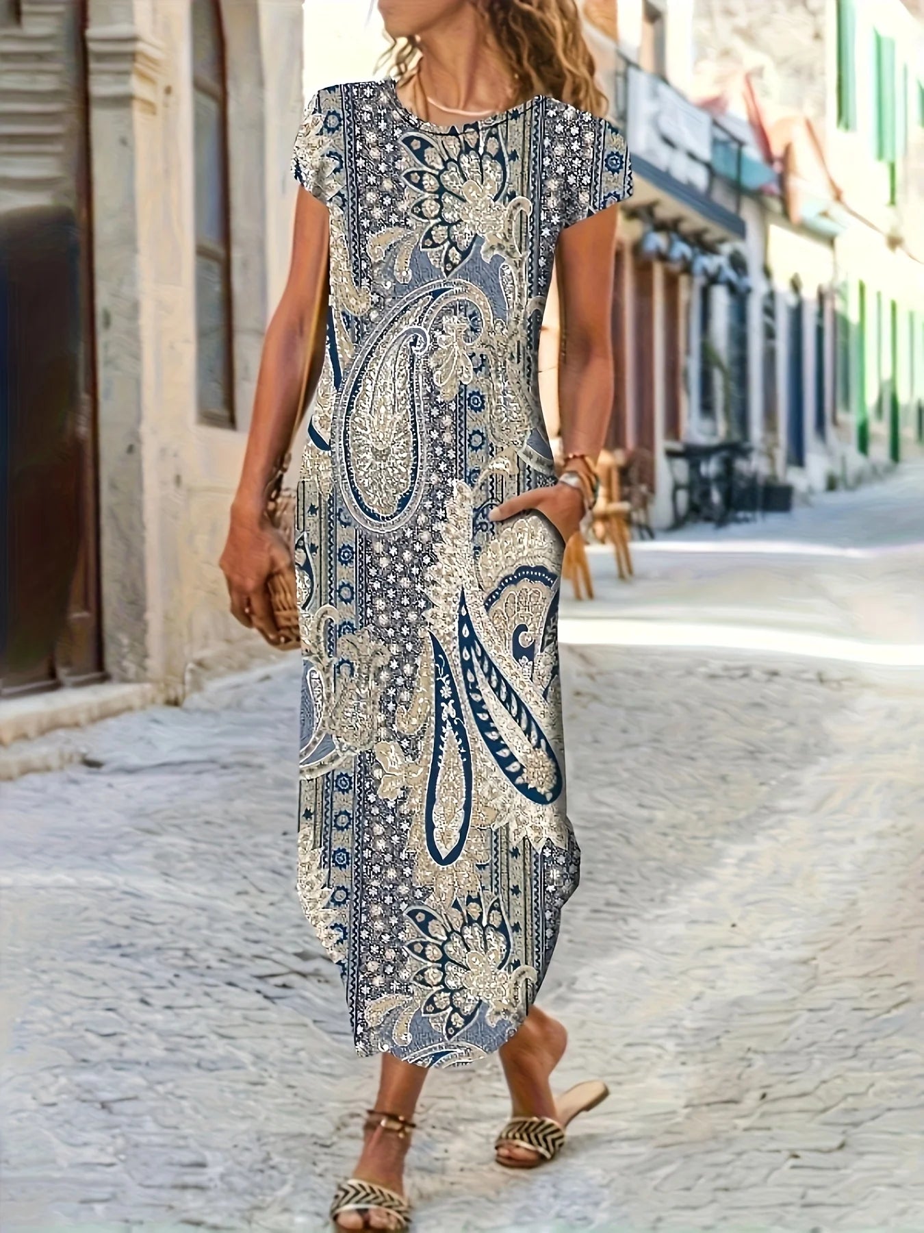 Fashion Elegant Women Dress Loose Casual Dress Women Printed Dress New Temperament