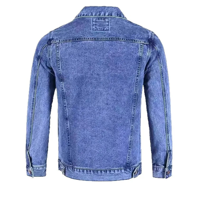 UNITIM Spring American Heavy Denim Men Workwear Coat Male Retro Streetwear Jeans Jackets Outdoor Classic Men Button Cow Boy Coat