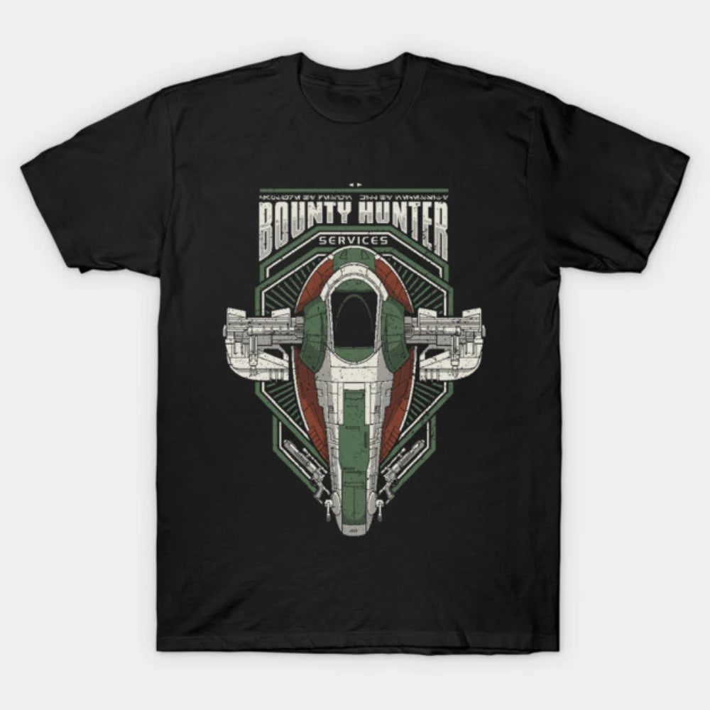 2026 Pure Cotton T-Shirt for Men Women, Vintage Star Wars Bounty Hunter Craft Graphic Casual Garment Daily Wear Short Sleeve Clo