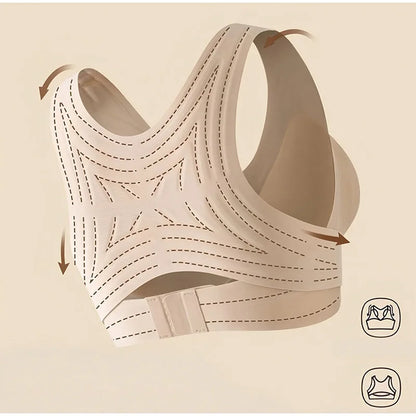 Front Cross Seamless Wireless Full Coverage Support Bra Posture Corrector Soft Gather Shape Woman Underwear Sport Sexy Lingerie