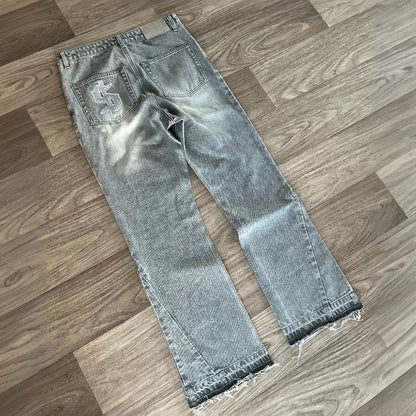 Casual jeans reversible pants ins fashion American retro Y2K loose high waist jeans women street clothing loose trousers pants