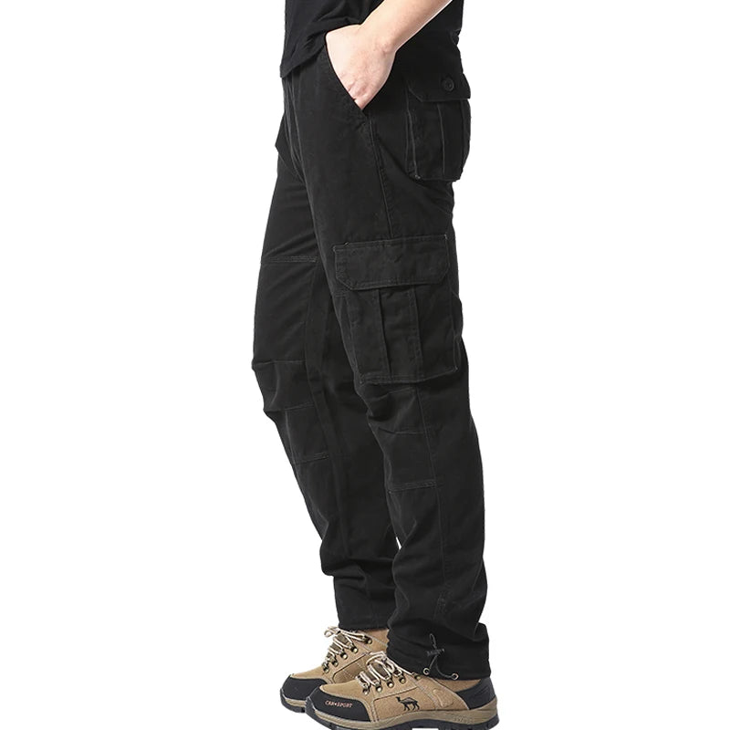 Large Pocket Loose Overalls Men's Outdoor Sports Jogging Tactical Pants Elastic Waist