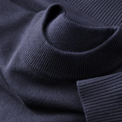 Autumn New Men's Casual Mock Turtleneck Sweater Long Sleeved Warm Pullover Basic Lightweight Street Clothing Knitted Jacket Top