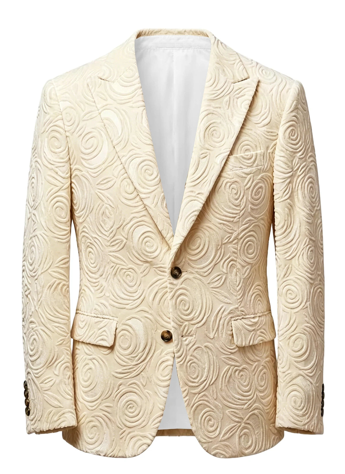 Men's Luxury 3D Embossed Textured Blazer Notch Lapel Jacket 2 buttons Slim Fit Suit Jacket Formal for Business Casual Wedding