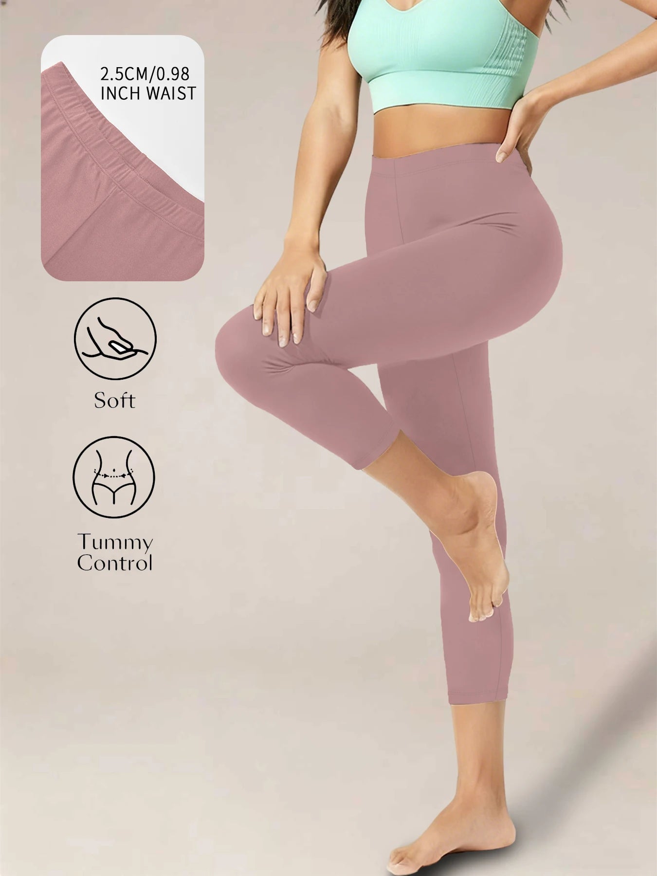 Super Soft Yoga Running Pants Women Capri Leggings No See Through Athletic Workout Home Casual Leggings