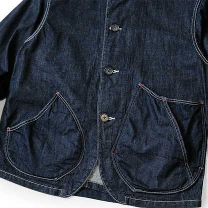 KAPITAL 24 Hirata Kazuhiro Style Japanese Taoist Robe Washed Blue Denim Jacket New Arrival