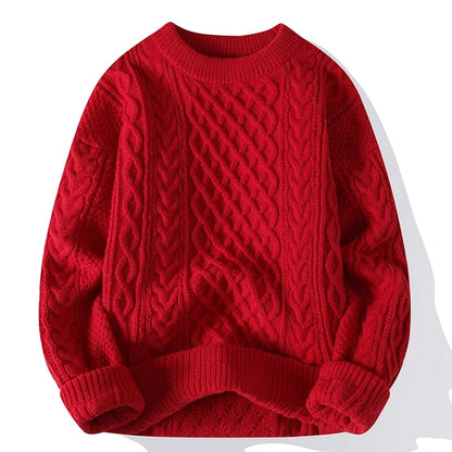 Legible Autumn and Winter Casual Sweaters Men Round Neck Collar Knitted Pullovers Male Loose Sweater Man