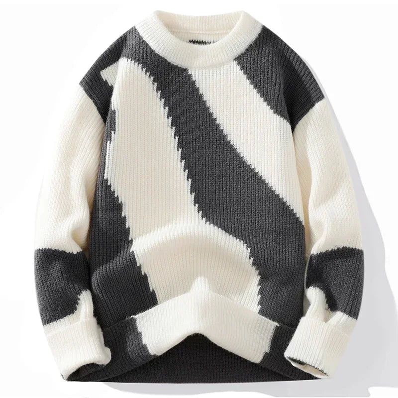 Winter Comfortable Fashionable Versatile Men's Distressed Sweaters Outdoor Fashion Trends Warm and Casual Knitted Sweaters