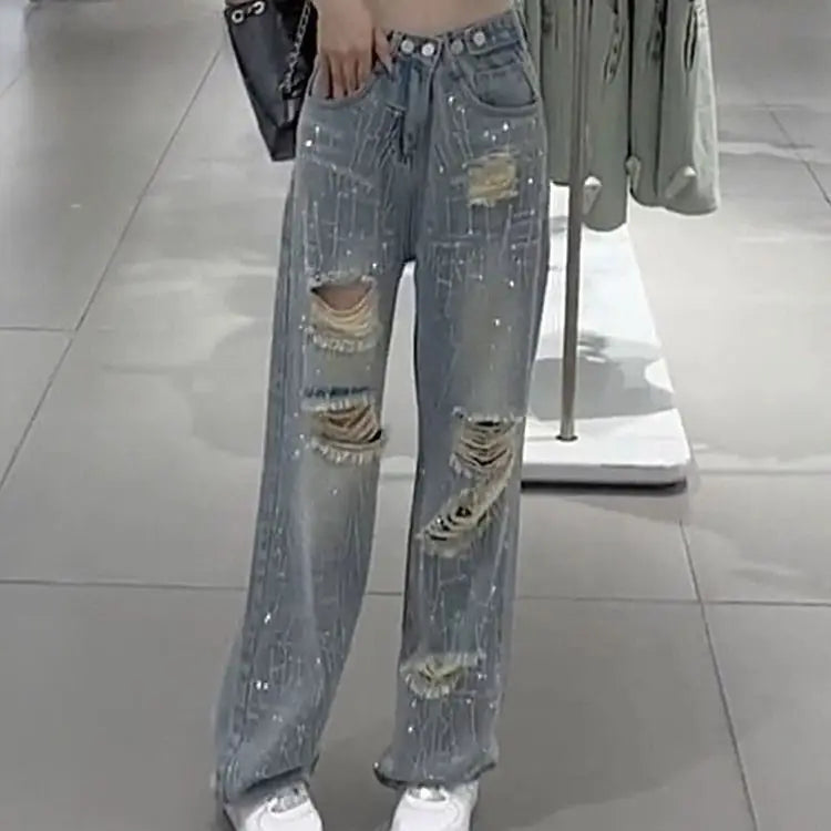 Female Cowboy Pants with Rhinestones