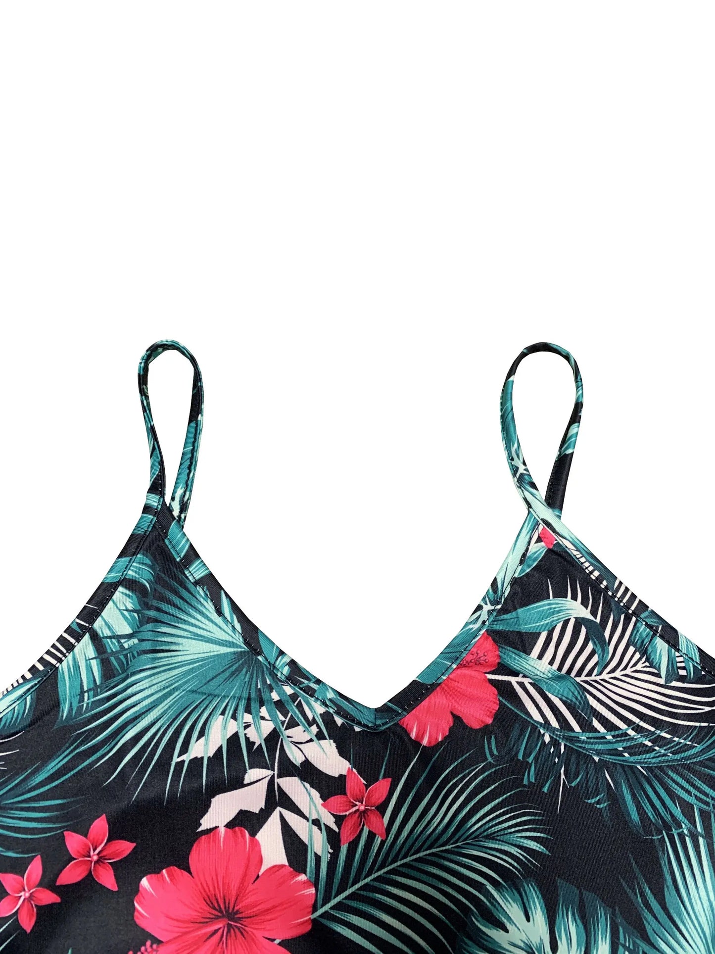 Summer Vacation Style Print V-Neck Spaghetti Strap Dress，Camisole Dress for vacation outfits,bohemia dresses for women summer