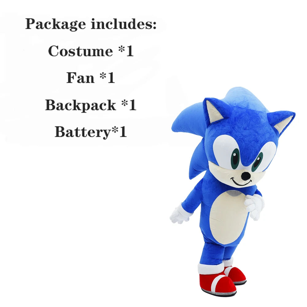 2M Cartoon Hedgehog Inflatable Costume Mascot Parade Adult Character Cosplay Animal Birthday Halloween Event Plush Set