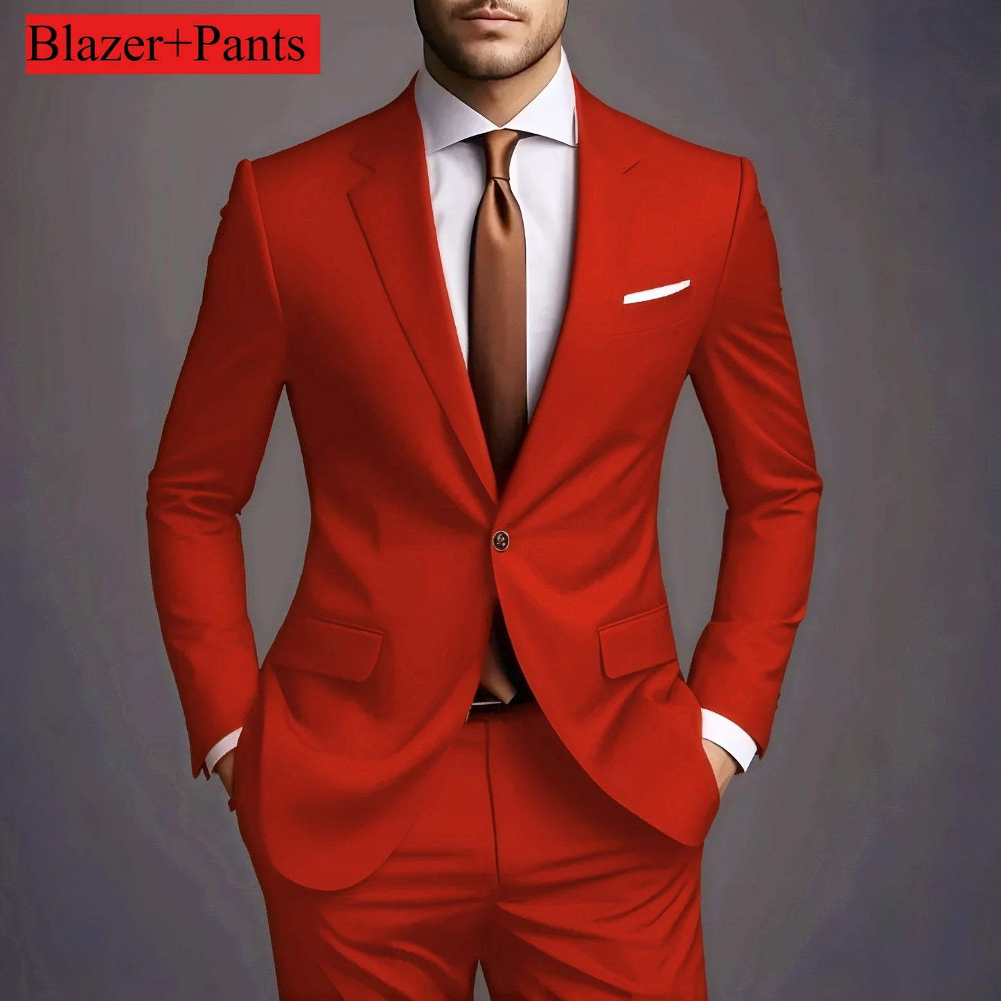 2026 New Luxury Elegant Men's Suits 2 Piece Set Fashion Korean Casual Slim Fit Social Groom Wedding Tuxedo