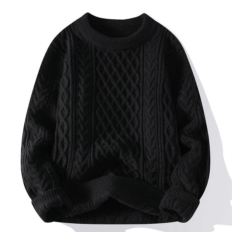 Legible Autumn and Winter Casual Sweaters Men Round Neck Collar Knitted Pullovers Male Loose Sweater Man