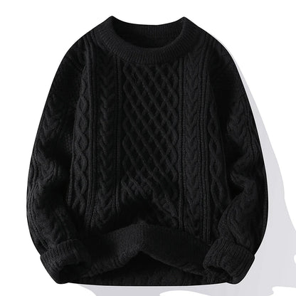 Legible Autumn and Winter Casual Sweaters Men Round Neck Collar Knitted Pullovers Male Loose Sweater Man