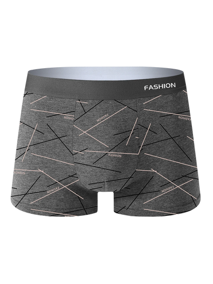 4-Pack Men's Boxer Briefs Fashionable Comfortable Soft Fabric Advanced Sports Fitness Casual Underwear for Men