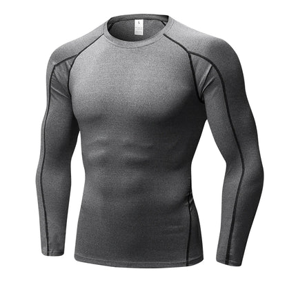 Men's Compression Shirt Long Sleeve Sports Workout T-Shirts Sport Quick Dry Fitness Running Tops Gym Sports Tights