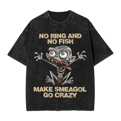Gollum Lords Rings Funny Meme T Shirts Hip Hop Washed Short Sleeve Harajuku T-Shirt Casual for Men Women Streetwear Printed Tees