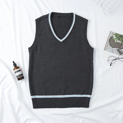 Cosplay Costume Magic School Hufflepuff Ravenclaw Slytherin Wizard V Neck Sweater Uniform Stripe Cotton Sleeveless Knitted Vest