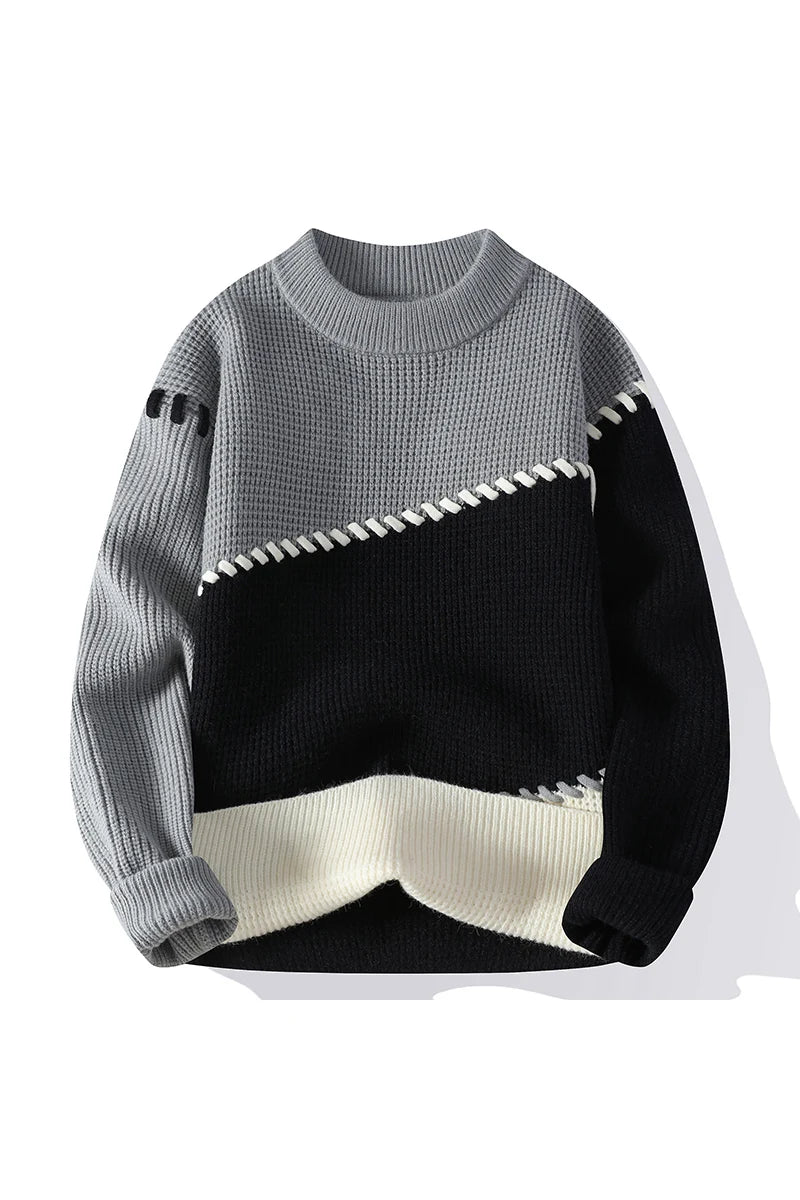 Men's Fashion stripe pattern Sweaters 2024 Autumn/Winter Loose Knittwear Men sweater youth Thick Warm wool pullovers M-4XL ﻿