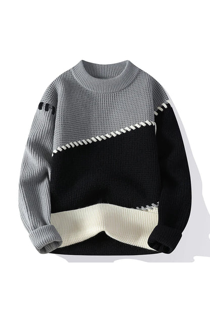 Men's Fashion stripe pattern Sweaters 2024 Autumn/Winter Loose Knittwear Men sweater youth Thick Warm wool pullovers M-4XL ﻿